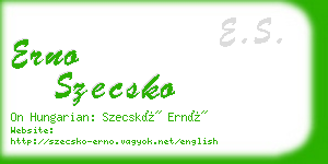 erno szecsko business card